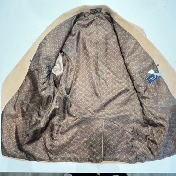 Chaps Men's 46L Camel Corduroy Blazer 100% Cotton Sportscoat Jacket - Picture 6 of 15